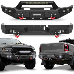 POFENZE Ram 1500 TRX Front and Rear Bumper Set for 2021-2025 Ram 1500 TRX, Heavy-Duty Steel Bumpers