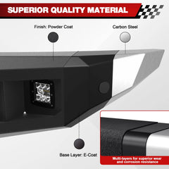 10-14 F150 Front Rear Bumper Set, Full Width Offroad Bumper w/Winch Plate, 144W Light Bar, 6x18w Fog Lights, D-rings, License Plate Bracket for 2010-2014 Ford F150 SVT Raptor Only POFENZE