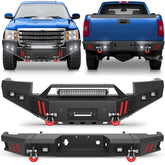 11-14 GMC Sierra Front and Rear Bumper Combo, Full Width Offroad Bumper Set for 2011-2014 GMC Sierra 2500/3500