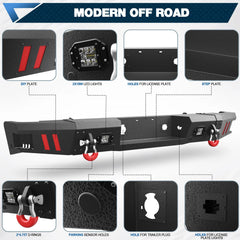 11-14 Silverado Front and Rear Bumper Combo, Full Width Offroad Bumpers for 2011-2014 Chevy Silverado 2500/3500