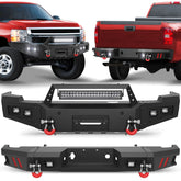11-14 Silverado Front and Rear Bumper Combo, Full Width Offroad Bumpers for 2011-2014 Chevy Silverado 2500/3500 POFENZE