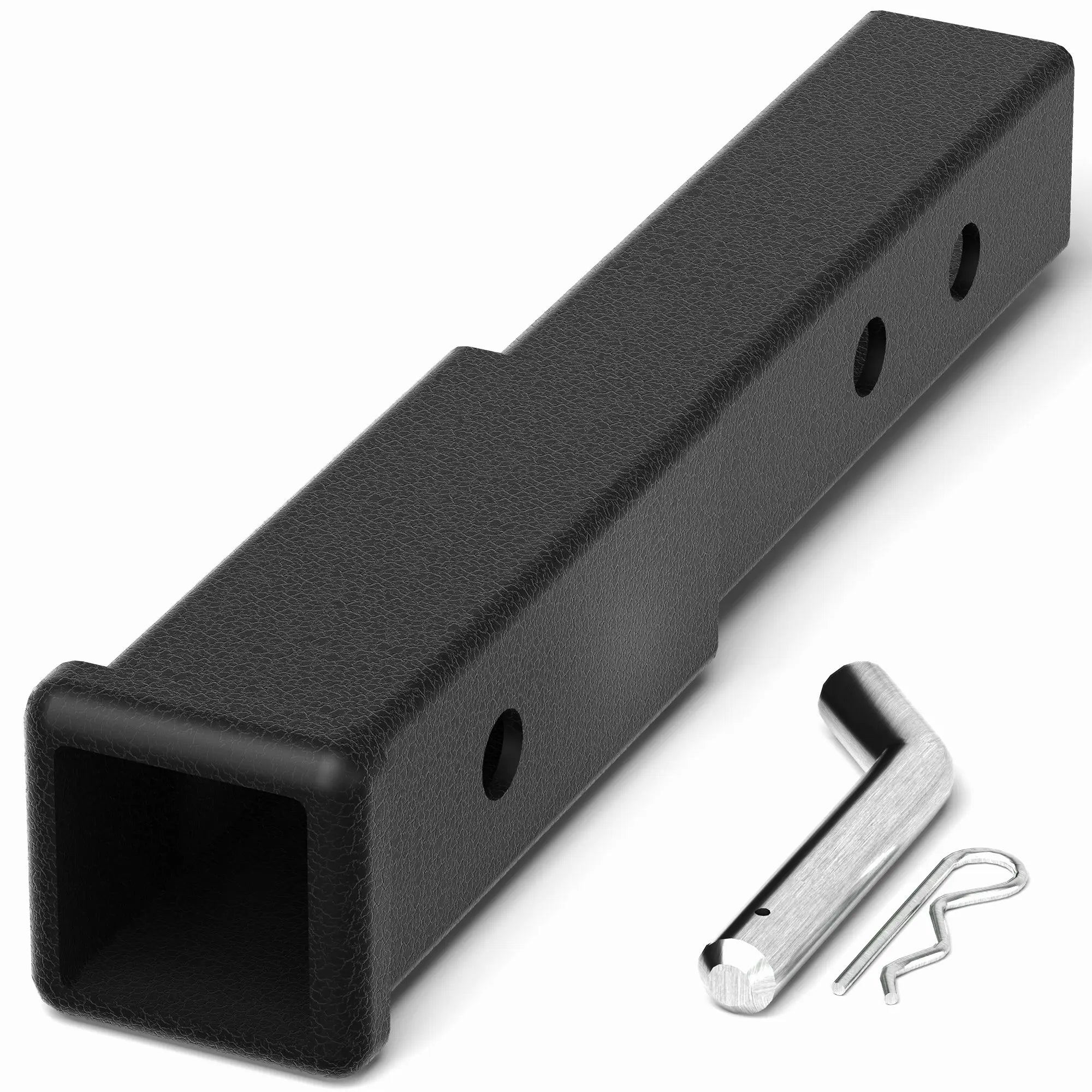 14.6" Hitch Extender,2 Inch Hitch Extension, Fits for 2 inch Receiver,7.3"-9.3" Adujustble Extension Length, Drop-Rise Tow Trailer Hitch Adapter,for Cargo Carrier Bike,with 5/8 inch Hitch Pin POFENZE