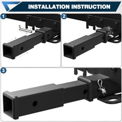 14.6" Hitch Extender,2 Inch Hitch Extension, Fits for 2 inch Receiver,7.3"-9.3" Adujustble Extension Length, Drop-Rise Tow Trailer Hitch Adapter,for Cargo Carrier Bike,with 5/8 inch Hitch Pin POFENZE