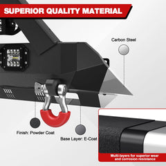 16-23 Tacoma Front and Rear Bumper Set, Stubby Offroad Bumper w/Winch Plate, Skid Plate, 144W Light Bar, 4x18w Fog Lights, D-rings, License Plate Bracket for 2016-2023 Tacoma 3rd Gen POFENZE