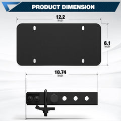 POFENZE License Plate Holder for 2-Inch Trailer Hitch Receiver, Locking Mounting Bracket