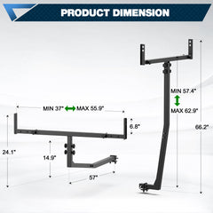 POFENZE Truck Bed Extender Hitch Mount, 2-in-1 Adjustable Extension Rack, 800 lbs Capacity