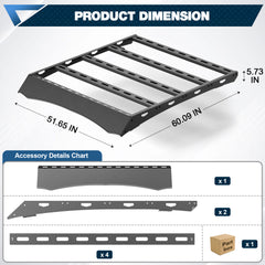 POFENZE Ridgeline Roof Rack for 2017-2025 Honda Ridgeline Crew Cab