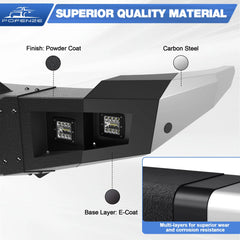 2011-2014 Chevy Silverado 2500/3500 Front Bumper Full Width Offroad Bumper w/Winch Plate, 144W Light Bar, 4x18w Lights, D-rings, License Plate Bracket POFENZE