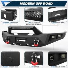 2016-2025 Titan Front and Rear Bumper Set Full Width Offroad Bumper w/Winch Plate POFENZE