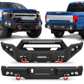 2018 2019 2020 F150 Front Bumper Rear Bumper Set w/Winch Plate for 2018-2020 Ford F150 Truck (Excluding Raptor)