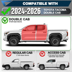 2025 Tacoma Running Boards Side Steps Compatible with 2024 2025 2026 Toyota Tacoma Crew Cab