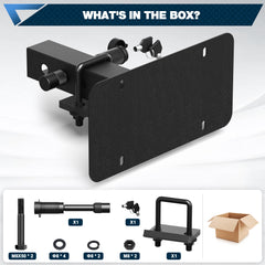 POFENZE License Plate Holder for 2-Inch Trailer Hitch Receiver, Locking Mounting Bracket