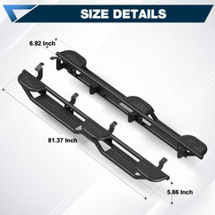 POFENZE Running Boards for 2007-2021 Toyota Tundra CrewMax, 3-Step Side Steps