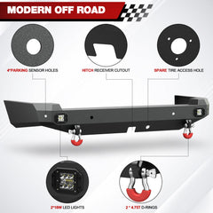 4Runner Front & Rear Bumper Set for 2015-2024 Toyota 4Runner 5th Gen | Off-Road Steel Bumpers with Winch Plate & D-Ring Mounts POFENZE