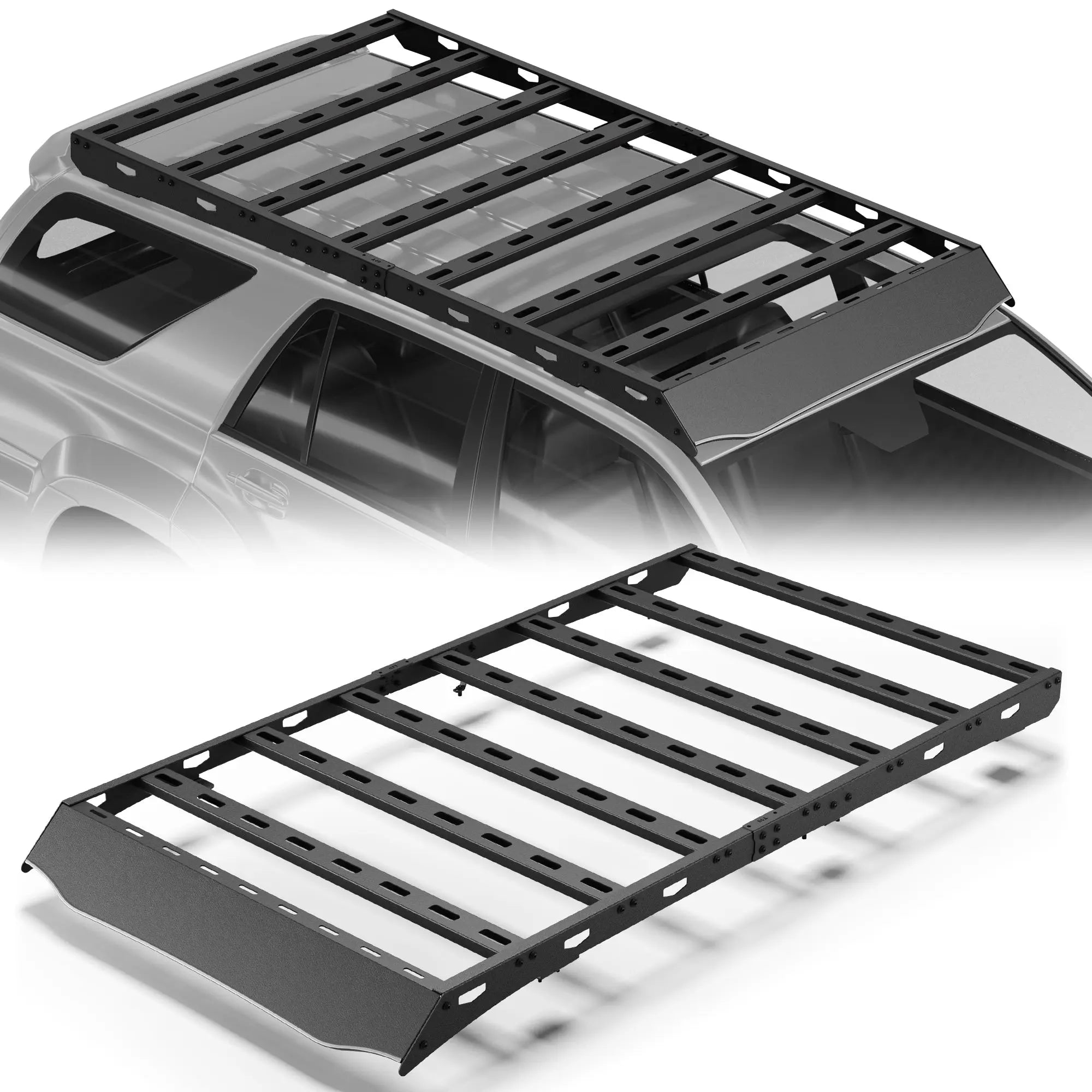 4Runner Full Length Roof Rack for 2003-2009 Toyota 4Runner Overlanding Rooftop Crossbar Cargo Basket Carrier - POFENZE