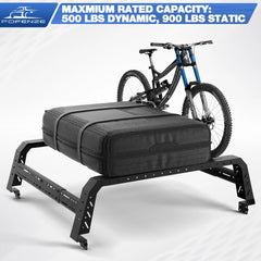 Adjustable 49.2"-70.8" Length Truck Bed Rack for Mid Size & Full Size Trucks with Bed Rails Overlanding Bed Rack Compatible for Toyota Tacoma/Tundra, Jeep Gladiator JT, Titan, Frontier POFENZE