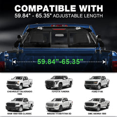 Adjustable Truck Roll Bar 59.84"–65.35" Heavy Duty Pickup Truck Roll Bar for Full Size Trucks POFENZE
