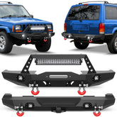 Aftermarket Truck Bumpers For Jeep XJ Bumper Combo Fits 1984-2001 Jeep Cherokee XJ with Winch Plate and Lights