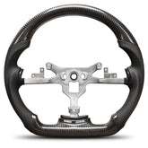 Carbon Fiber Steering Wheel Compatible for Chevy Corvette C6 2006-2011 D-shaped Flat-bottom Nappa Perforated Leather Steering Wheel Grip Hand-Stitched POFENZE