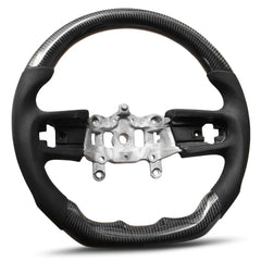 Carbon Fiber Steering Wheel Compatible for Jeep Wrangler JL/JLU/JT 2018-2024 Nappa Perforated Leather, D-shaped Flat-bottom Custom Steering Wheel POFENZE