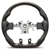 Carbon Fiber Steering Wheel For Dodge Ram 1500 2500 2013-2018 D-shaped Flat-bottom Nappa Perforated Leather Steering Wheel Grip Hand-Stitched POFENZE