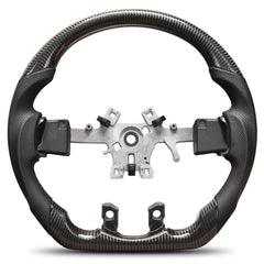 Carbon Fiber Steering Wheel For Dodge Ram 1500 2500 2013-2018 D-shaped Flat-bottom Nappa Perforated Leather Steering Wheel Grip Hand-Stitched POFENZE