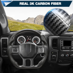 Carbon Fiber Steering Wheel For Dodge Ram 1500 2500 2013-2018 D-shaped Flat-bottom Nappa Perforated Leather Steering Wheel Grip Hand-Stitched POFENZE