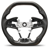 Carbon Fiber Steering Wheel For Honda civic 10th 2016-2021 Nappa Perforated Leather D-shaped Flat-bottom Steering Wheel Grip Hand-Stitched POFENZE