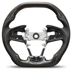 Carbon Fiber Steering Wheel For Honda civic 10th 2016-2021 Nappa Perforated Leather D-shaped Flat-bottom Steering Wheel Grip Hand-Stitched POFENZE
