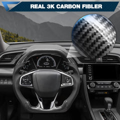 Carbon Fiber Steering Wheel For Honda civic 10th 2016-2021 Nappa Perforated Leather D-shaped Flat-bottom Steering Wheel Grip Hand-Stitched POFENZE