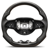 Carbon Fiber Steering Wheel For JEEP Grand Cherokee 2014 Nappa Perforated Leather D-shaped Flat-bottom Grip Hand-Stitched Steering Wheel POFENZE