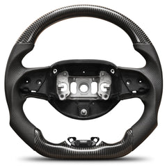 Carbon Fiber Steering Wheel For JEEP Grand Cherokee 2014 Nappa Perforated Leather D-shaped Flat-bottom Grip Hand-Stitched Steering Wheel POFENZE