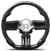 Carbon Fiber Steering Wheel For Mustang EcoBoost/GT/Shelby GT350/GT350R 2012-2014 D-shaped Nappa Perforated Leather Flat-bottom Custom Steering Wheel POFENZE