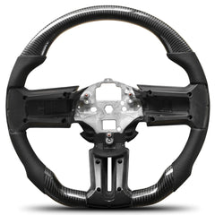 Carbon Fiber Steering Wheel For Mustang EcoBoost/GT/Shelby GT350/GT350R 2012-2014 D-shaped Nappa Perforated Leather Flat-bottom Custom Steering Wheel POFENZE