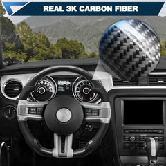 Carbon Fiber Steering Wheel For Mustang EcoBoost/GT/Shelby GT350/GT350R 2012-2014 D-shaped Nappa Perforated Leather Flat-bottom Custom Steering Wheel POFENZE