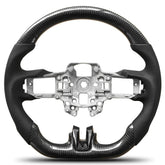 Carbon Fiber Steering Wheel For Mustang EcoBoost/GT/V6/Shelby GT350/GT350R 2015-2017 D-shaped Nappa Perforated Leather Flat-bottom Custom Steering Wheel POFENZE