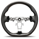 Carbon Fiber Steering Wheel For Nissan 370Z 2008-2020 Nappa Perforated Leather D-shaped Flat-bottom Steering Wheel Grip Hand-Stitched POFENZE