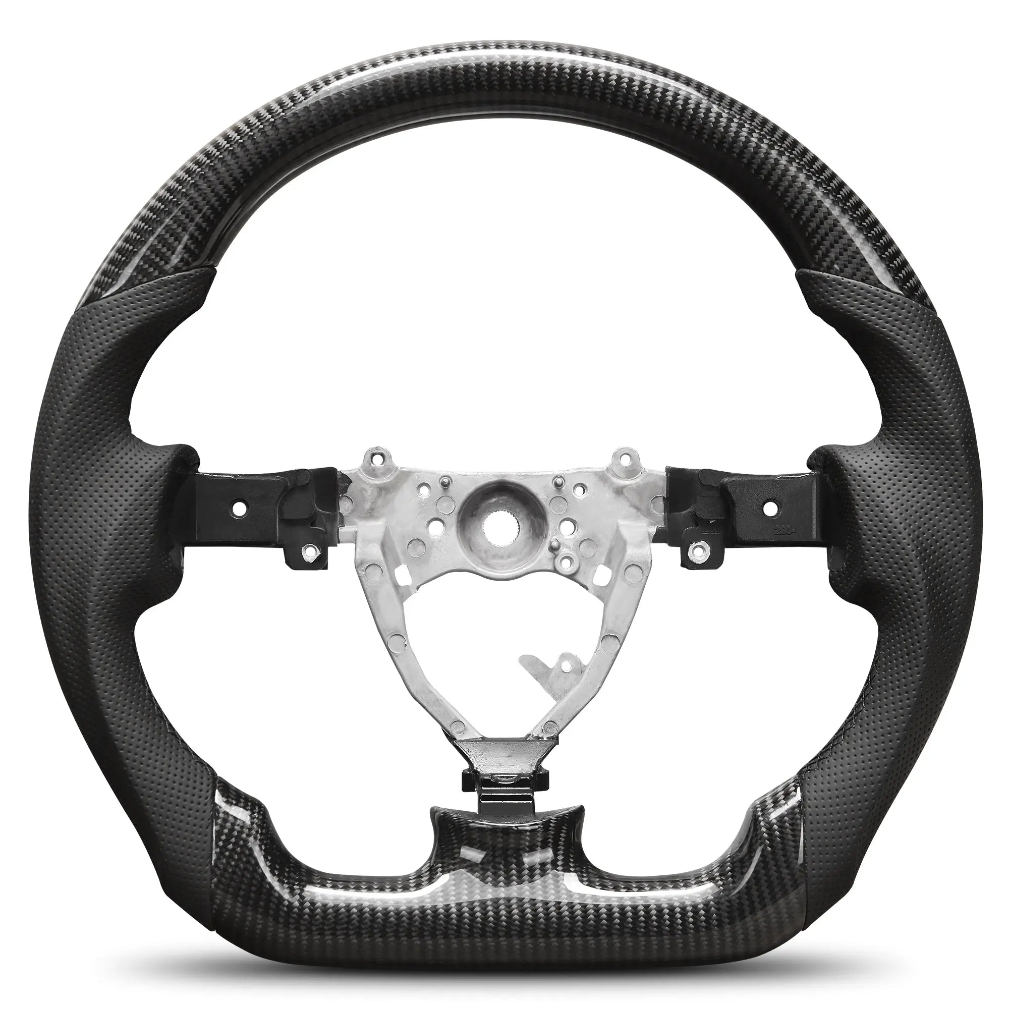 Carbon Fiber Steering Wheel For Toyota FJ CRUISER 2007-2023 Nappa Perforated Leather D-shaped Flat-bottom Steering Wheel Grip Hand-Stitched POFENZE