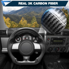 Carbon Fiber Steering Wheel For Toyota FJ CRUISER 2007-2023 Nappa Perforated Leather D-shaped Flat-bottom Steering Wheel Grip Hand-Stitched POFENZE