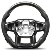 Carbon Fiber Steering Wheel for Ford Ranger 2022-2023 Nappa Perforated Leather with Hand Stitching D-shaped Steering Wheel POFENZE