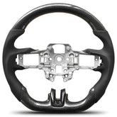 Carbon Fiber Steering Wheel for Mustang 2018-2022 Nappa Perforated Leather with Hand Stitching D-shaped Custom Steering Wheel for Mustang EcoBoost/GT for Shelby GT350/GT350R POFENZE