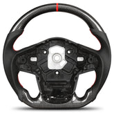 Carbon Fiber Steering Wheel for Toyota GR Supra 2019-2022 D-shaped Nappa Perforated Leather Flat-bottom Custom Steering Wheel(Red Line) POFENZE