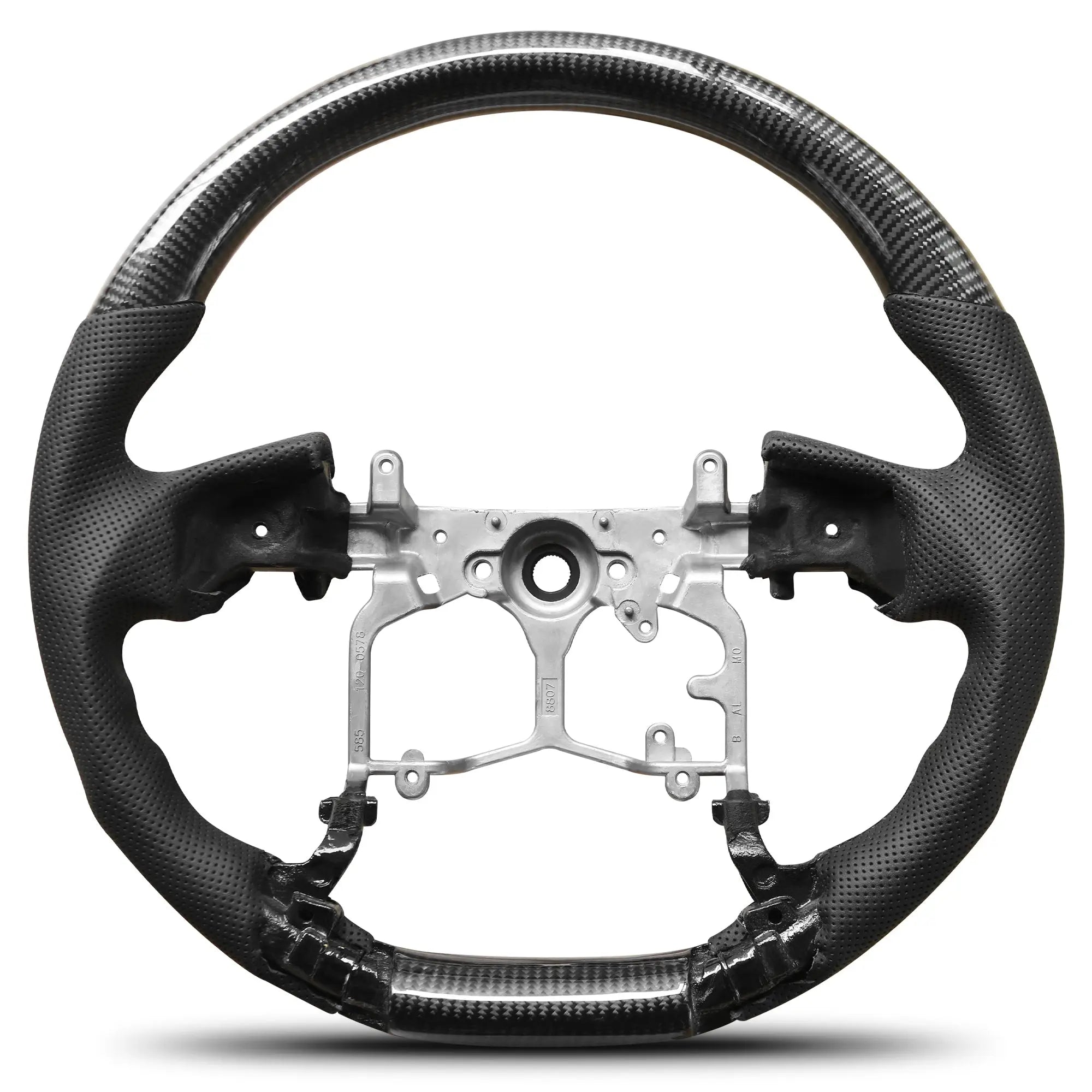 Carbon Fiber Steering Wheel, Custom Steering Wheel with Replacement Part Perforated Leather for Toyota 4Runner 2014-2024/Tacoma 2012-2023/Tundra 2014-2021 POFENZE
