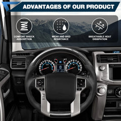 Carbon Fiber Steering Wheel, Custom Steering Wheel with Replacement Part Perforated Leather for Toyota 4Runner 2014-2024/Tacoma 2012-2023/Tundra 2014-2021 POFENZE