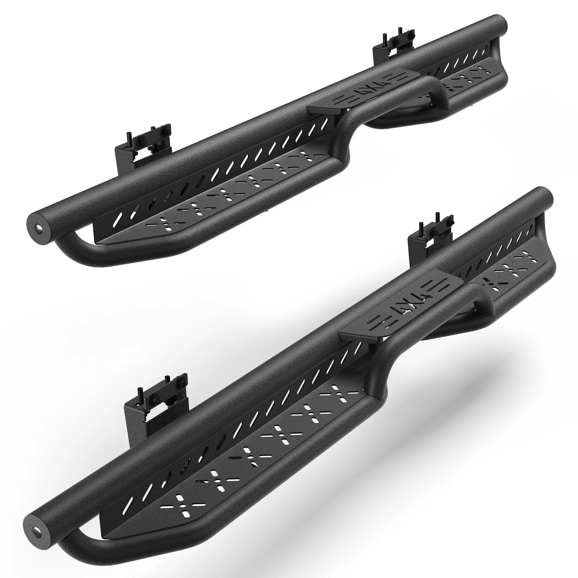 Defender Running Boards Two Raised Side Step Compatible for 2020-2025 Defender 110, 2 Stairs Step Rails Powder Coated Black Carbon Steel Nerf Bars POFENZE