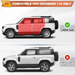 Defender Running Boards Two Raised Side Step Compatible for 2020-2025 Defender 110, 2 Stairs Step Rails Powder Coated Black Carbon Steel Nerf Bars POFENZE