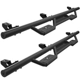 Drop Running Boards Fit 2020-2023 Jeep Wrangler Gladiator JT 4 Door Black Side Steps Heavy-Duty Steel Non-Slip Step Pads POFENZE
