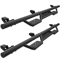 Drop Running Boards Fit 2020-2023 Jeep Wrangler Gladiator JT 4 Door Black Side Steps Heavy-Duty Steel Non-Slip Step Pads POFENZE