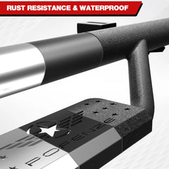 Drop Running Boards Fit 2020-2023 Jeep Wrangler Gladiator JT 4 Door Black Side Steps Heavy-Duty Steel Non-Slip Step Pads POFENZE