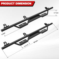Drop Running Boards Fit 2020-2023 Jeep Wrangler Gladiator JT 4 Door Black Side Steps Heavy-Duty Steel Non-Slip Step Pads POFENZE